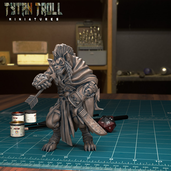 3d stampabile gnoll arciere 02 pre supported by tytantroll miniature 3D print model - Mito3D