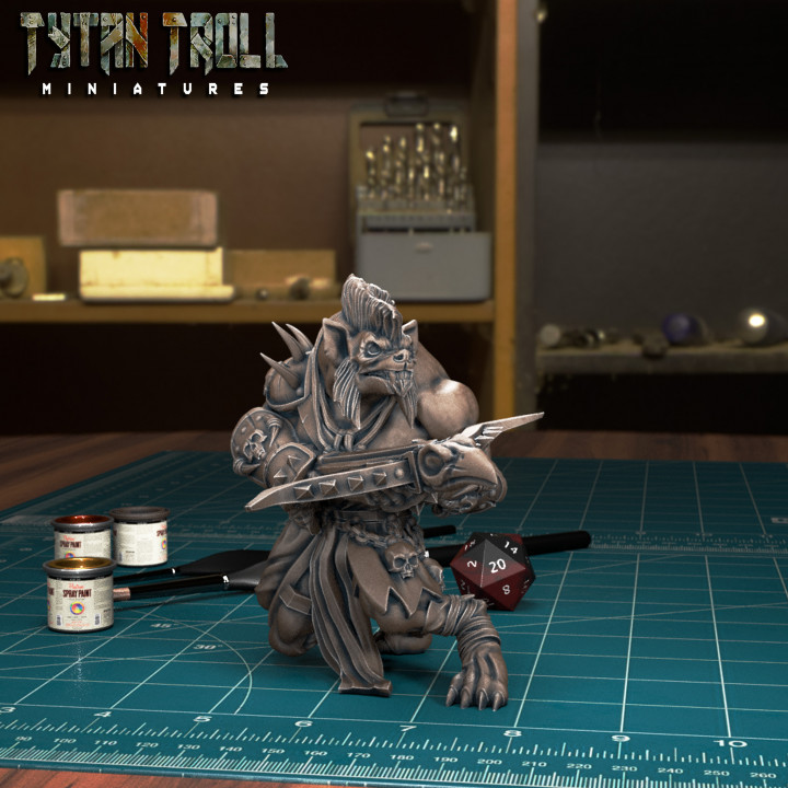 3d stampabile gnoll balestra 01 pre supported by tytantroll miniature 3D print model - Mito3D