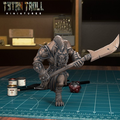 3d stampabile gnoll lanciere pre supported by tytantroll miniature 3d print model - Mito3D