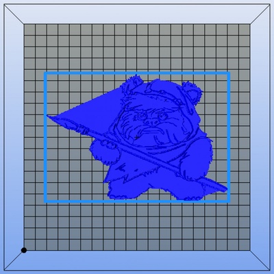 3d imprimible bas relief ewok chasseur bois by capó sebastien ventilador arte 3d print model - Mito3D