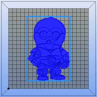 3d imprimível bas relief star wars chibi z 6po bois by gorro sebastien ventilador arte 3d print model - Mito3D