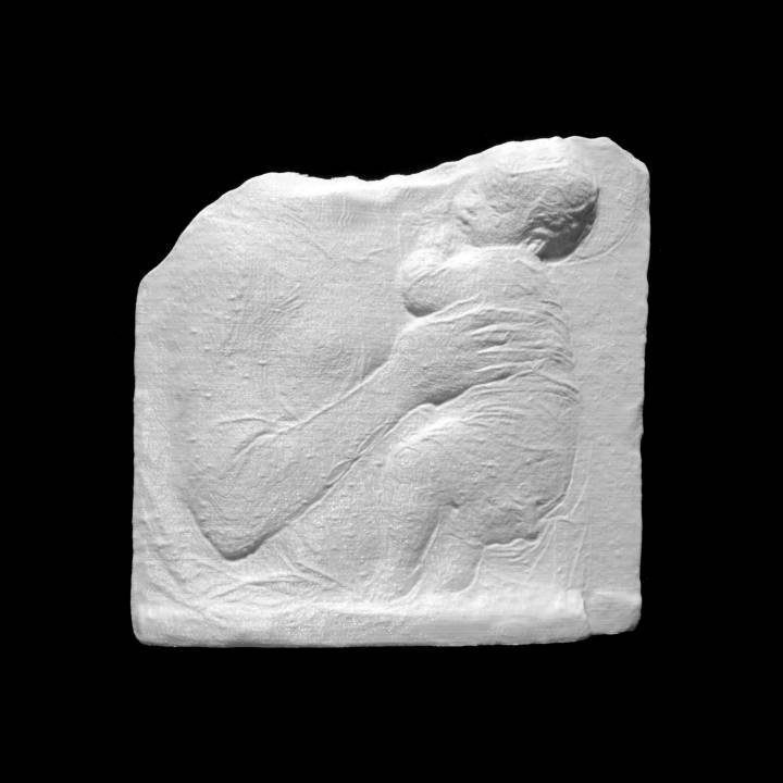 virgin infant relief fragment mus des beaux-arts lyon scan 3D print model - Mito3D