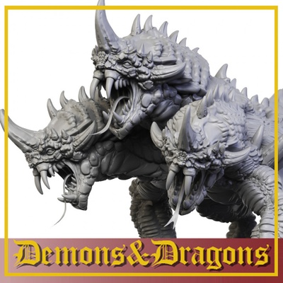 3d druckbar 07 cerberusreptil by sergeant hammer tischplatte zeichen kreaturen fantasie universum wargaming 3d print model - Mito3D