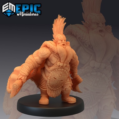 3d druckbar dunkel zwerg herr allgemeines kämpfer männlich krieger gepanzert kriegshammer by epic miniatures tischplatte zeichen kreaturen 3d print model - Mito3D