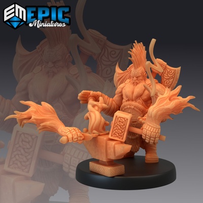 3d druckbar dunkel zwerg schmied männlich krieger gepanzert kriegshammer by epic miniatures tischplatte zeichen kreaturen 3d print model - Mito3D