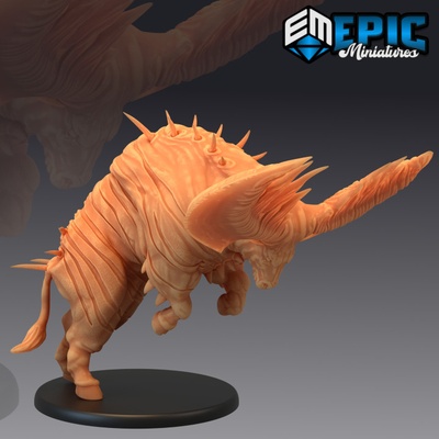 3d stampabile epico toro attaccare ingombrante cornuto foresta animale selvaggio longhorn incontrare by epic miniatures tavolo personaggi creature 3d print model - Mito3D