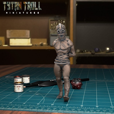 3d printable prisoner masked 02 pre-supported by tytantroll miniatures tabletop characters & creatures fantasy universe 3d print model - Mito3D