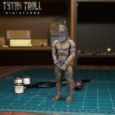 3d imprimable tenait prisonnier enchaîné 01 pre supported by tytantroll miniatures table personnages créatures 3d print model - Mito3D