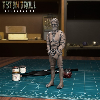 3d printable stood prisoner chained 03 pre-supported by tytantroll miniatures tabletop characters & creatures 3d print model - Mito3D