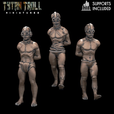 3d printable prisoner masked pack pre-supported by tytantroll miniatures tabletop characters & creatures 3d print model - Mito3D