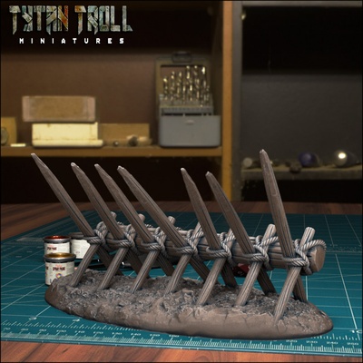 3d imprimable siège arme barricade 01 pre supported by tytantroll miniatures table personnages créatures 3d print model - Mito3D