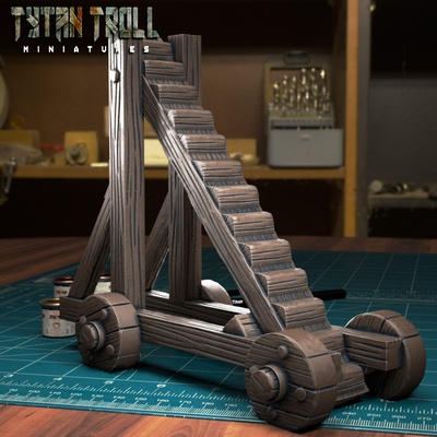 3d imprimible cerco arma escalera pre supported by tytantroll miniaturas mesa caracteres criaturas 3d print model - Mito3D