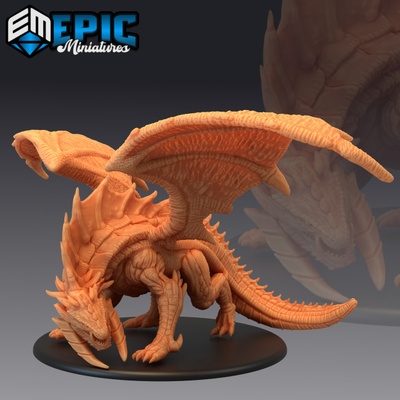 3d printable adamantine dragon legendary drake winged mountain encounter magical beast by epic-miniatures tabletop characters & creatures 3d print model - Mito3D