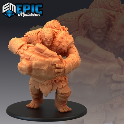 3d druckbar hügel riese felsen enorm berg krieger männlich natur bewachen wildling frei volk by epic miniatures tischplatte zeichen kreaturen 3d print model - Mito3D