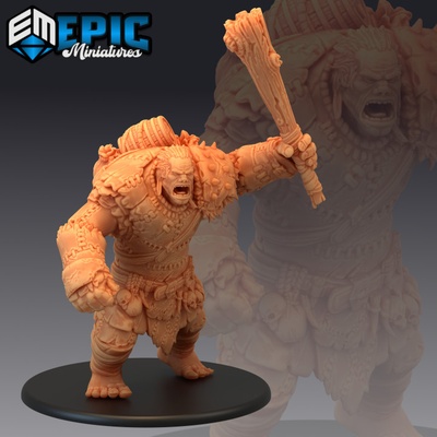 3d druckbar hügel riese verein enorm berg krieger männlich natur bewachen wildling frei volk by epic miniatures tischplatte zeichen kreaturen 3d print model - Mito3D