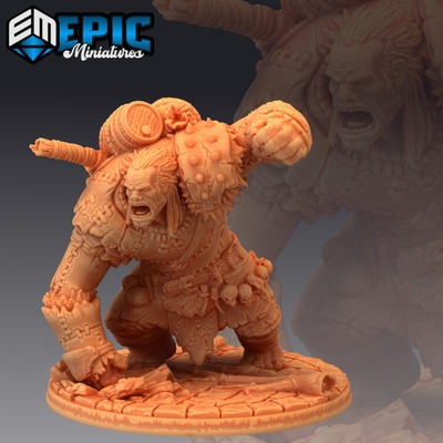 3d druckbar hügel riese smash enorm berg krieger männlich natur bewachen wildling frei volk by epic miniatures tischplatte zeichen kreaturen 3d print model - Mito3D