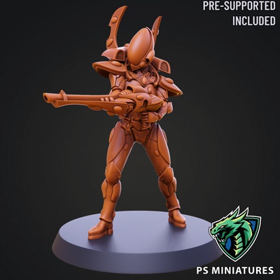 3d imprimible espacio duende masculino soldado pose 5 8 variantes by psminiaturas mesa caracteres criaturas juego guerra 3d print model - Mito3D