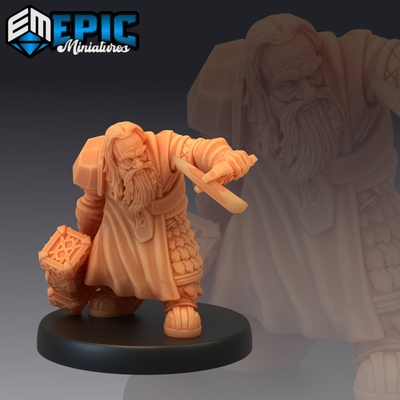 3d druckbar zwerg armee schmied krieger mystisch alt dorfbewohner männlich berg begegnung by epic miniatures tischplatte zeichen kreaturen 3d print model - Mito3D