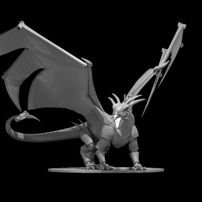 3d imprimível mecanismo relógio dragão by miguel zavala tampo mesa personagens criaturas fantasia universo 3d print model - Mito3D