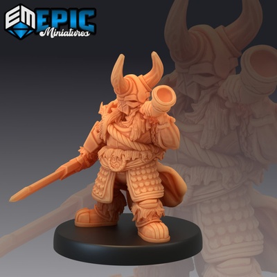 3d druckbar zwerg armee warhorn krieger mystisch alt kämpfer männlich berg begegnung by epic miniatures tischplatte zeichen kreaturen 3d print model - Mito3D