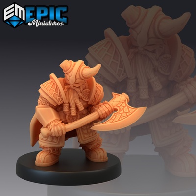 3d stampabile nano esercito ascia nanico guerriero mistico vecchio combattente maschio montagna incontrare by epic miniatures tavolo personaggi creature 3d print model - Mito3D