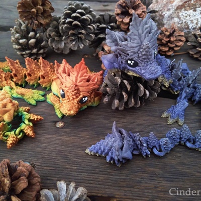 3d printable baby autumn dragon by cinderwing3d toys & games articulated 3d print model - Mito3D