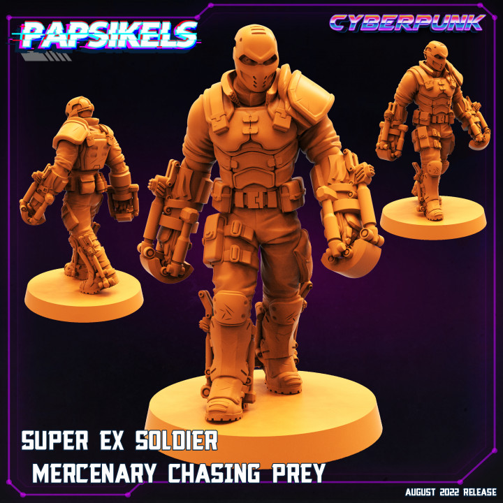 3d imprimable super ex soldat mercenaire ciselure proie by papsikels miniatures table personnages créatures sci univers wargaming 3D print model - Mito3D