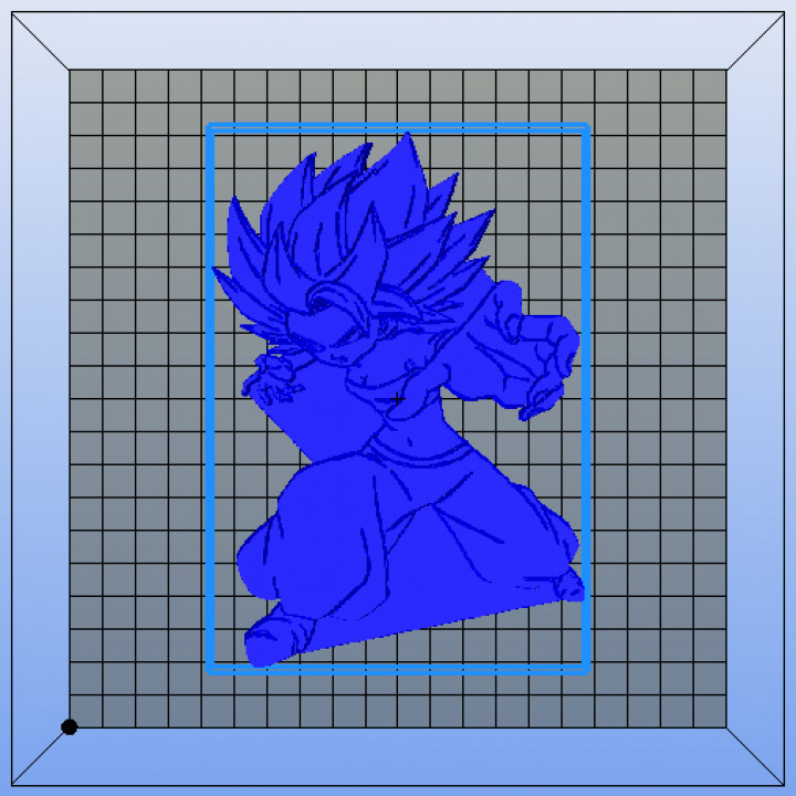 3d imprimível bas relief divine saiyen woman bois by gorro sebastien ventilador arte anime manga 3D print model - Mito3D