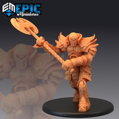 3d imprimible hierro golem hacha antiguo portón guardia falsificado gigante defensor by epic miniatures mesa caracteres criaturas 3d print model - Mito3D