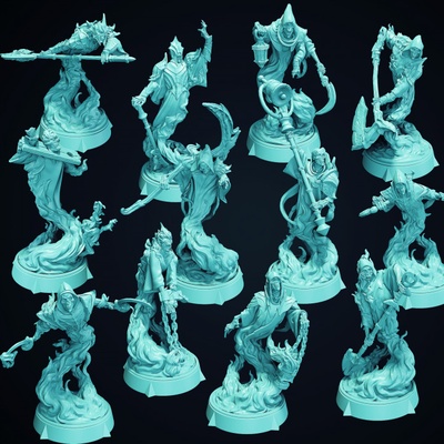 3d imprimível gótico fantasmas npcs cemitério of aborrecimentos by cripta estúdios tampo mesa personagens criaturas fantasia universo 3d print model - Mito3D