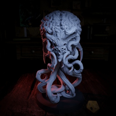 3d printable elder brain - enemy nostalgic quest by cripta studios tabletop characters & creatures 3d print model - Mito3D