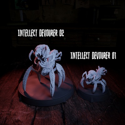 3d printable 2x intellect devourers - enemy nostalgic quest by cripta studios tabletop characters & creatures 3d print model - Mito3D