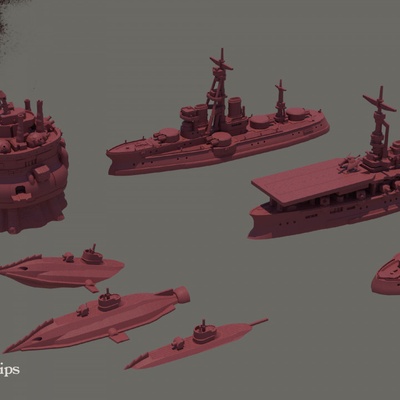 3d printable blight seas fleet - faction ships by elizabeth tabletop characters & creatures sci-fi universe vehicles machines 3d print model - Mito3D