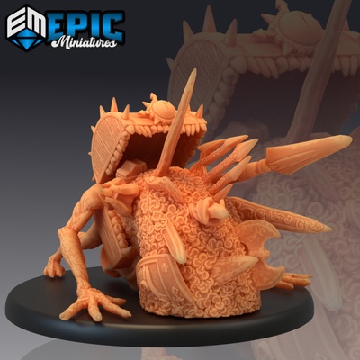 3d druckbar truhe nachahmen erbrechen attacke schatz monster formwechsler begegnung seltsam raubtier by epic miniatures tischplatte zeichen kreaturen 3d print model - Mito3D