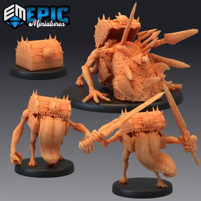 3d druckbar truhe nachahmen einstellen schatz monster formwechsler begegnung seltsam raubtier by epic miniatures tischplatte zeichen kreaturen 3d print model - Mito3D