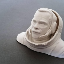 comandante chris hadfield fan art busto figurina casco modello scultura spazio nasa forge3d l'astronauta canada i baffi 3d print model - Mito3D