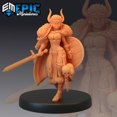 3d imprimible enano princesa guerrero hembra montaña encuentro místico combatiente dama by epic miniatures mesa caracteres criaturas 3d print model - Mito3D