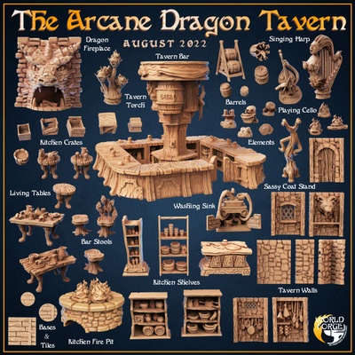 3d printable arcane dragon tavern collection by world forge miniatures tabletop terrain fantasy 3d print model - Mito3D