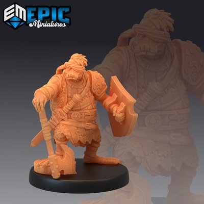 3d imprimible pato gente hacha proteger pájaro pato carrera gigante misterioso animal encuentro by epic miniatures mesa caracteres criaturas 3d print model - Mito3D