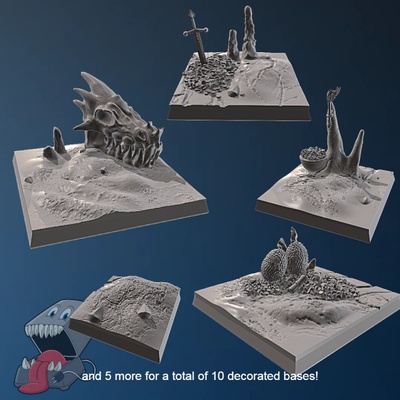 3d printable 10 square dragon lair bases by feed my 3dprinter tabletop accessories 3d print model - Mito3D