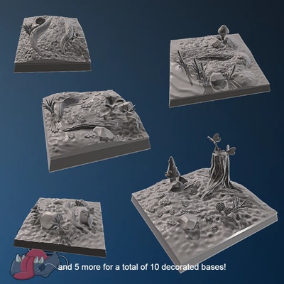 3d printable 10 square fairy forest bases by feed my 3dprinter tabletop accessories 3d print model - Mito3D