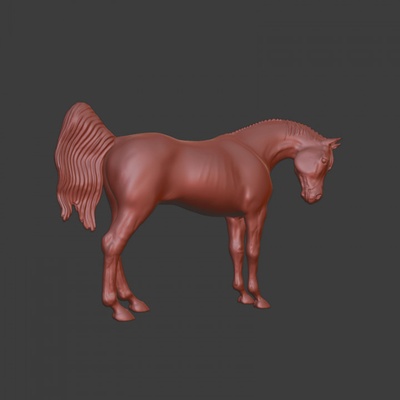 3d printable arabian thoroughbred war horse by ponyprint toys & games scaled models 3d print model - Mito3D