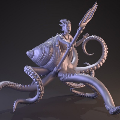 3d printable hermit queen by miniature underground tabletop characters & creatures fantasy universe 3d print model - Mito3D