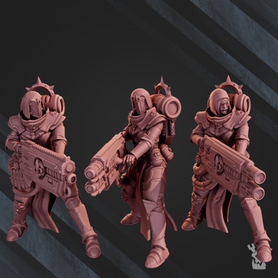 3d imprimable guerre sœurs équipe lourd armes x3 by dakkadakka store table personnages créatures sci univers 3d print model - Mito3D