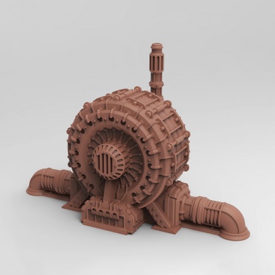 3d imprimable industriel turbine by tesséract tombeau table terrain sci 3d print model - Mito3D