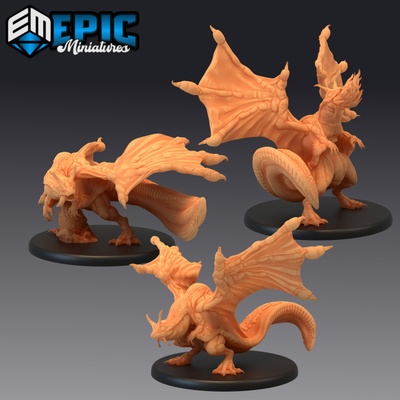 3d imprimable grenouille dragon ensemble marais canard draconique crapaud hybride reptile lézard rencontre chimère by epic miniatures table personnages créatures 3d print model - Mito3D