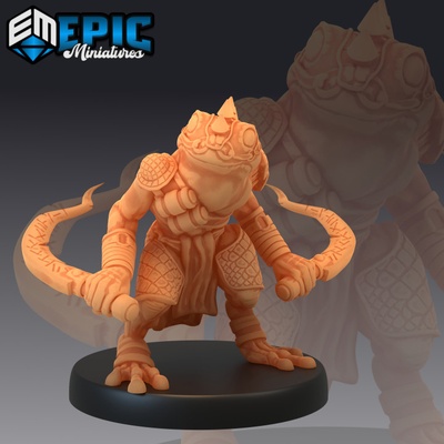 3d yazdırılabilir zehir kurbağa savaşçı karakurbağası halk bataklık sürüngen asker ev sahibi by epic miniatures masaüstü karakterler yaratıklar 3d print model - Mito3D