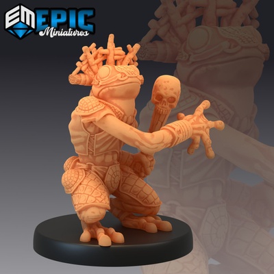 3d yazdırılabilir zehir kurbağa şaman karakurbağası halk bataklık sürüngen asker ev sahibi by epic miniatures masaüstü karakterler yaratıklar 3d print model - Mito3D