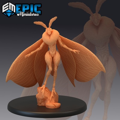 3d imprimible polilla reina enorme insecto híbrido insectoideo señor mariposa tercero etapa by epic miniatures mesa caracteres criaturas 3d print model - Mito3D