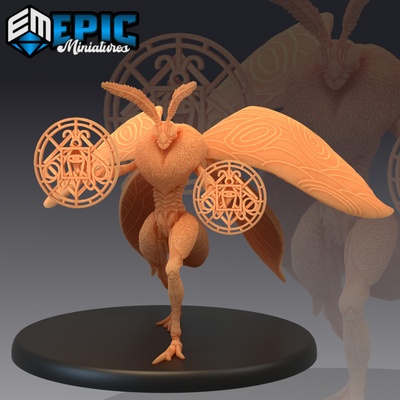 3d imprimible polilla reina magia enorme insecto híbrido insectoideo señor mariposa tercero etapa by epic miniatures mesa caracteres criaturas 3d print model - Mito3D